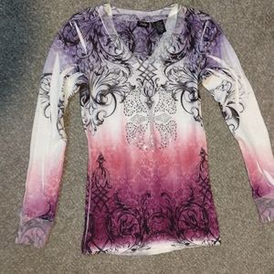 Embellished long sleeved top